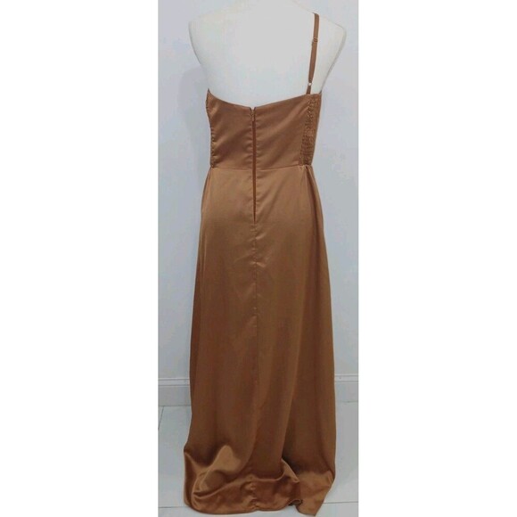 Show Me Ur Mumu Shannon One Shoulder Dress Show Me Ur  Copper Size LARGE - Picture 3 of 9